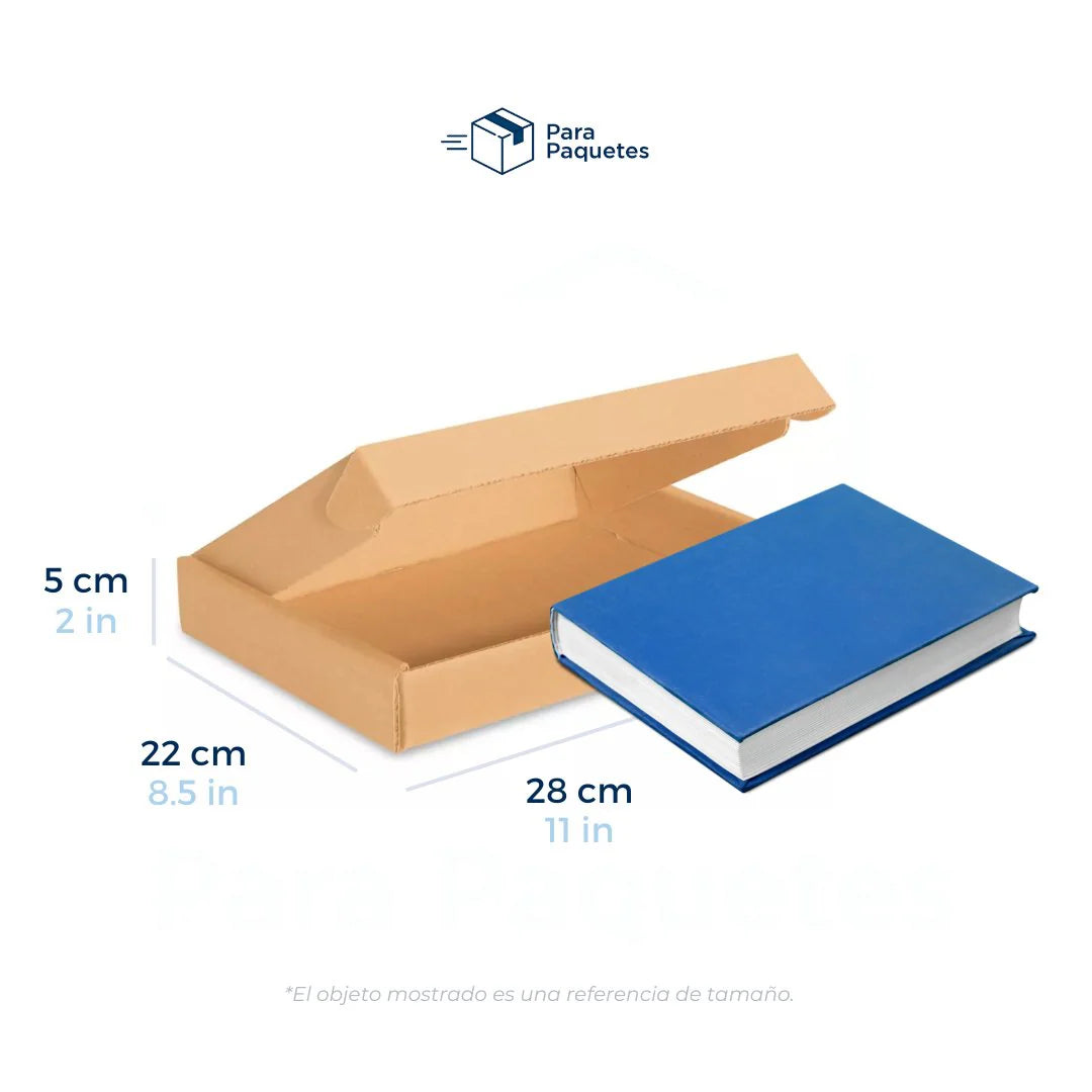 Caja de Carton con Pestañas - 28 x 22 x 5 cm