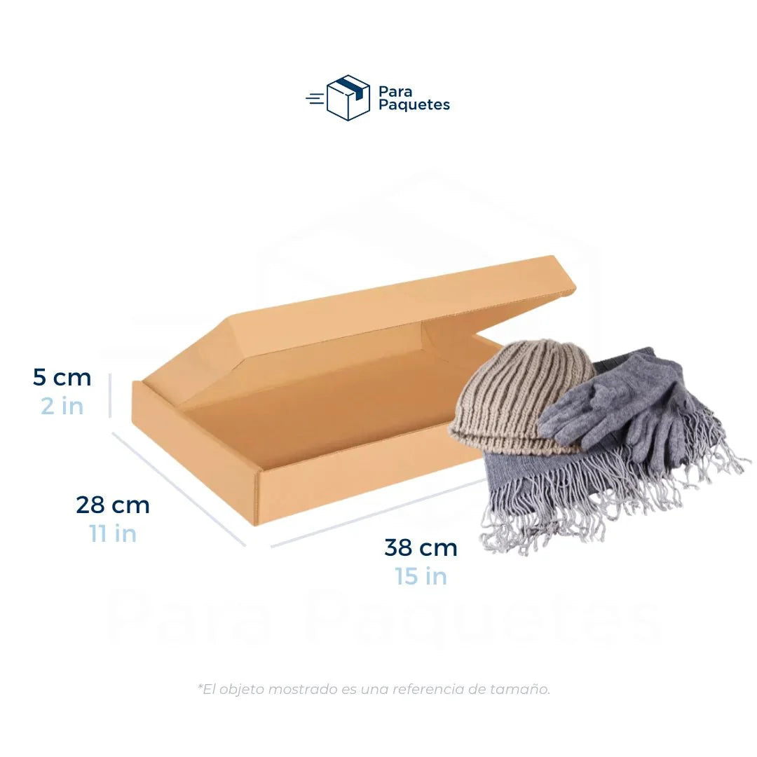 Caja de Carton con Pestañas - 38 x 28 x 5 cm